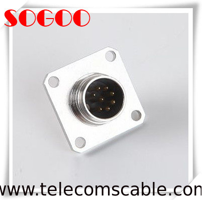 Ip68 Waterproof 8 Pin AISG RET Cable Connector Square , Female Flange Dip Type Connector